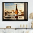 thumbnail image 1 of Designart "Dreamy Bubbles I" Wine & Champagne Floater Framed Wall Art Living Room, 1 of 5