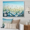 thumbnail image 1 of Designart "Dreamy Daisy Meadow IV" Flower Field Floater Framed Wall Art Living Room, 1 of 1