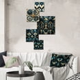 thumbnail image 1 of Designart "Dreamy Damask In Teal And Gold" Damask Wall Art Set Of 5 - Teal Bohemian Living Room Metal Art Set, 1 of 6