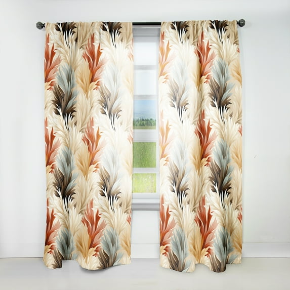 Designart "Dreamy Driftwood In The Tropics II" Tropical Beige, Brown Curtain 1 Panel