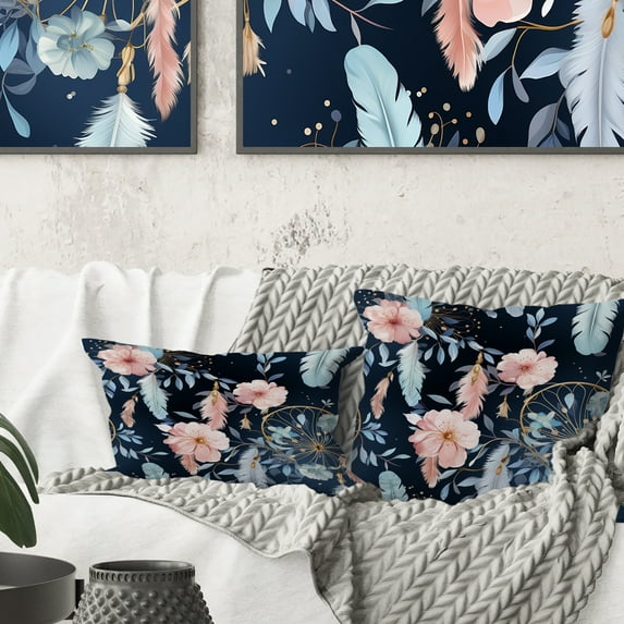 Designart "Dreamy Ethereal Weave" Floral Printed Throw Pillow