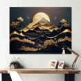 thumbnail image 1 of Designart "Dreamy Golden Mountain IV" Abstract Marble Wall Decor, 1 of 5