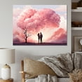 thumbnail image 1 of Designart "Dreamy Love of Romantic Couple in Pink" Landscapes Wall Art - Traditional Pink Romantic Landscape Living Room Canvas Art, 1 of 4