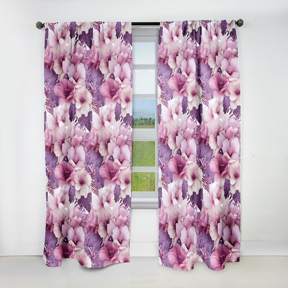 Designart "Dreamy Orchid Oasis III" Tropical Blackout Curtain Single Panel