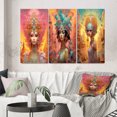 thumbnail image 1 of Designart "Dreamy Pastels Glorious Goddess II" Fashion Woman Wall Art Set Of 3 - Glam Pink Gallery Set For Office Decor, 1 of 6