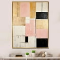 thumbnail image 1 of Designart "Dreamy Pink And Gold Cubism" Abstract Shapes Floater Framed Canvas Wall Art, 1 of 5