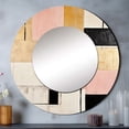 thumbnail image 1 of Designart "Dreamy Pink And Gold Cubism" Abstract Shapes Round Mirror Wall Decor Modern - Large Pink Round Office Mirror - Round Mirror - 23" x 23", 1 of 6