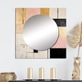 thumbnail image 1 of Designart "Dreamy Pink And Gold Cubism" Abstract Shapes Square Mirror For Wall Decor - Large Pink Square Printed Wall Mirror Art - Square Modern Mirror - Wall Mounted Square Large Mirror, 1 of 5
