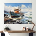 thumbnail image 1 of Designart "Dreamy Regatta Fishing Boat III" Transportation Wall Decor, 1 of 5