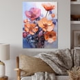 thumbnail image 1 of Designart "Dreamy Representation of Peach and Purple Violets II" Floral Metal Art Print, 1 of 1