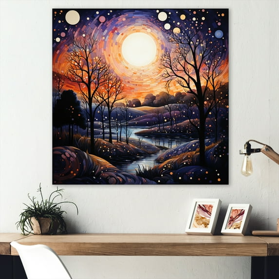 Designart "Dreamy River Mid Century wall art" Mid-century Metal Wall Art