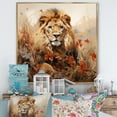 thumbnail image 1 of Designart "Dreamy Savannah Of The Lion" Animals Lion Floater Framed Canvas Art Print, 1 of 5