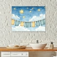 thumbnail image 1 of Designart "Dreamy Scene of Hanging Out Laundry" Illustration Wall Art - Modern Blue Laundry Entryway Wall Art, 1 of 1