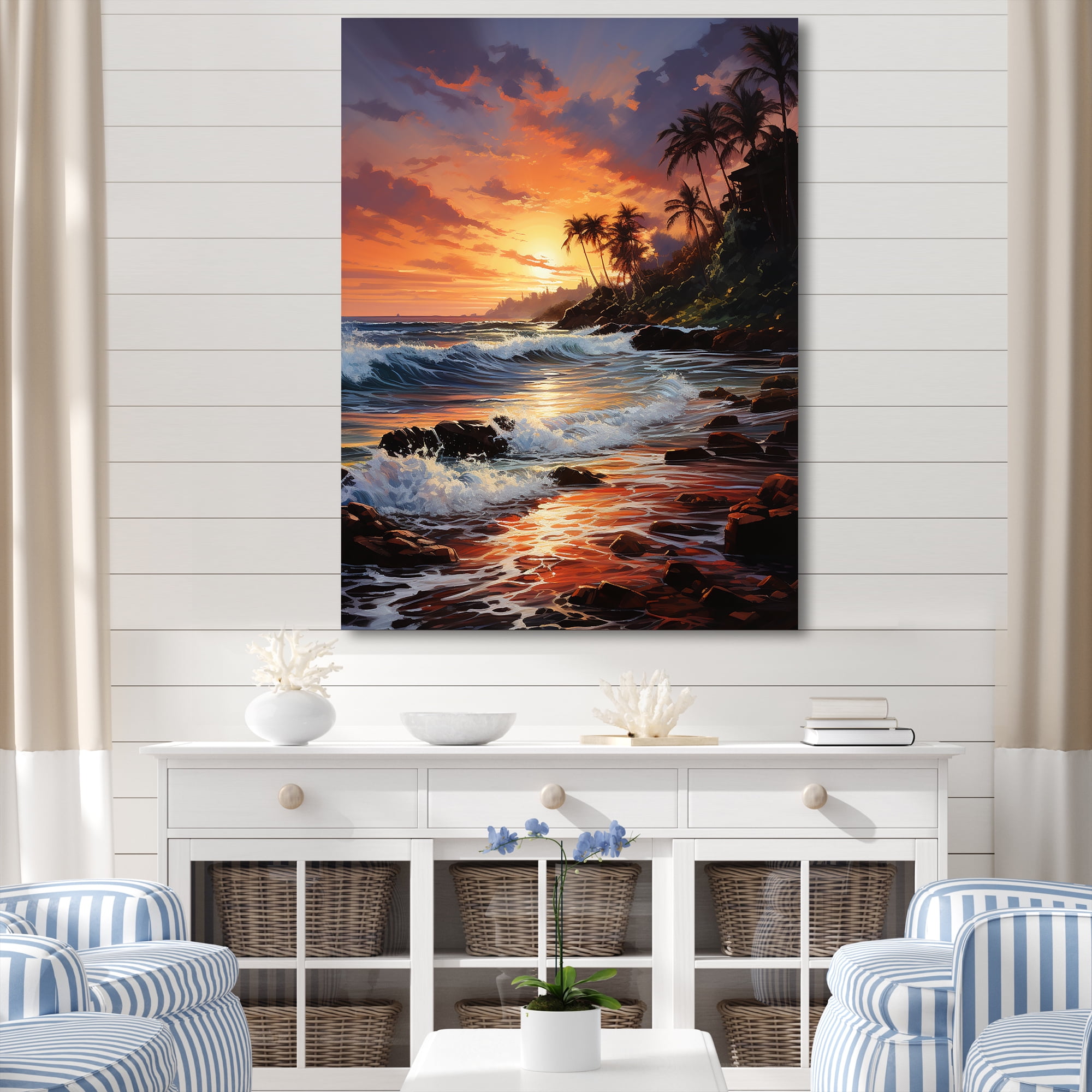 Dreamy Tropical Sunset Mexican Beach Canvas Print