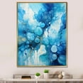 thumbnail image 1 of Designart "Drip Painting Symphony In White And Blue" Drip Painting Floater Framed Canvas Art Print, 1 of 5