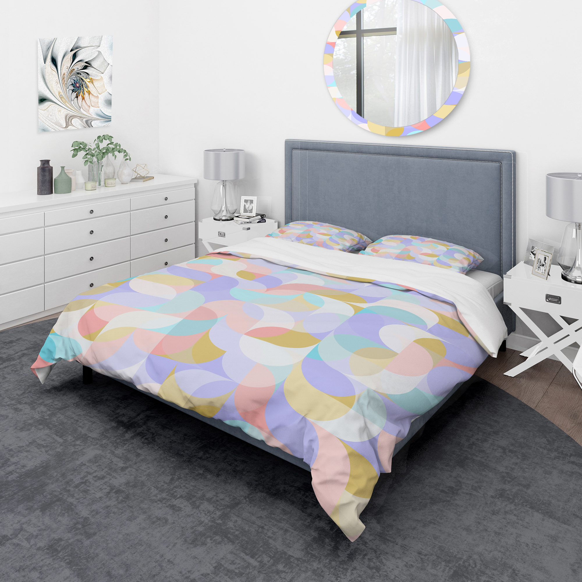 Designart 'Drop-Shaped Twists & Pattern of Undulating Geometric Forms' Duvet Cover Set