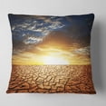 thumbnail image 1 of Designart Drought Land under Bright Sunset - Modern Landscape Printed Throw Pillow - 16x16, 1 of 4