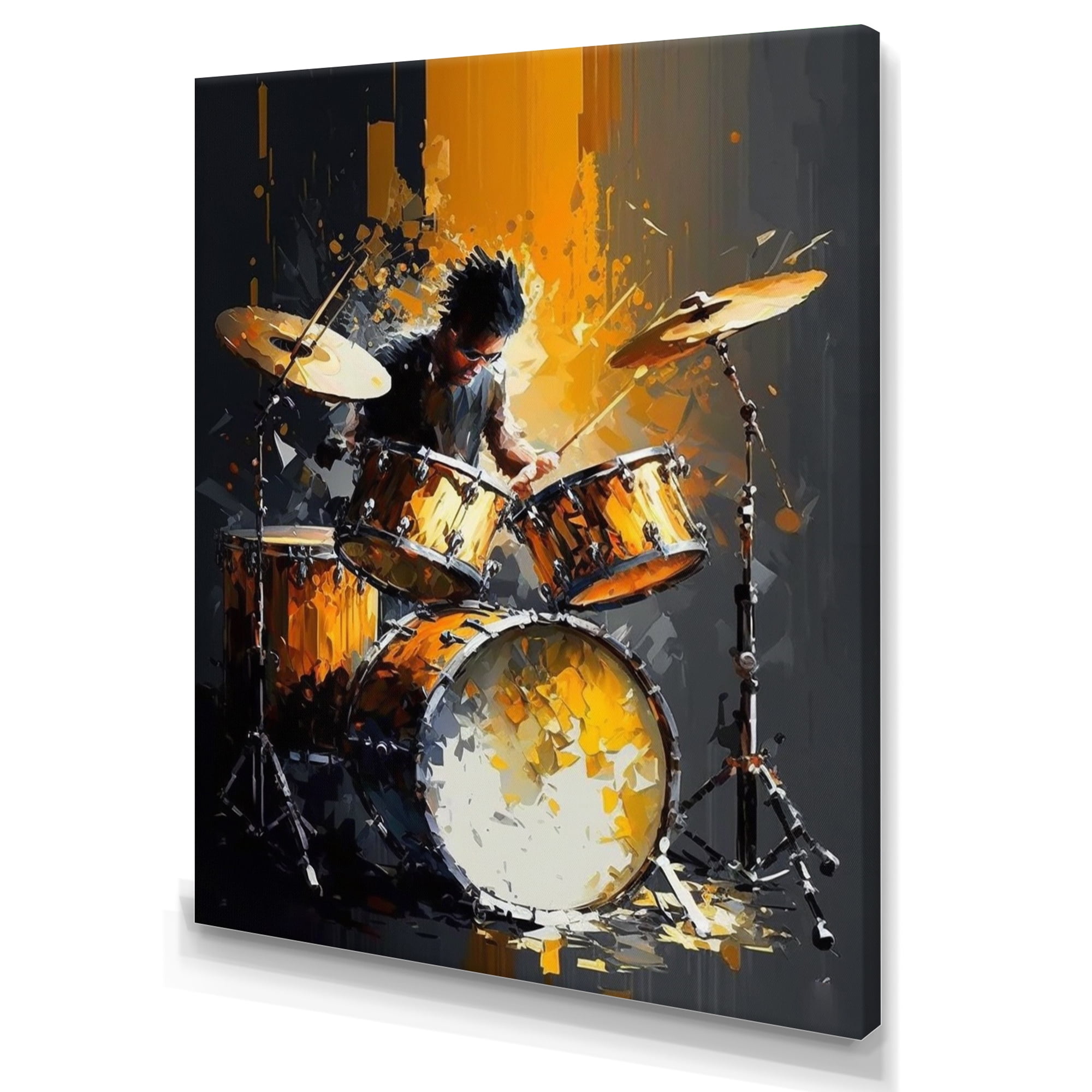 Designart Drummer On Stage Canvas Wall Art