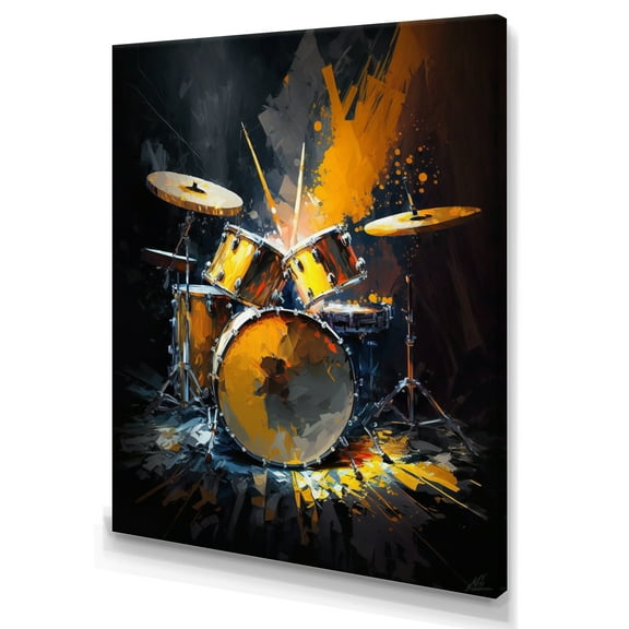 Designart Drums On Stage I Canvas Wall Art
