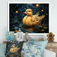thumbnail image 1 of Designart "Duck Wondering under Starry Night Sky" Animals Framed Wall Art Decor - Modern Farmhouse Yellow Duck Living Room Framed Canvas Art, 1 of 6