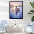 thumbnail image 1 of Designart "Duck in Twilight by the Lake I" Animals Framed Wall Art - Traditional Blue Duck Living Room Framed Canvas Art, 1 of 6