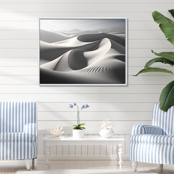 Designart "Dune Dreams Beach Photo IX" Landscapes Floater Framed Canvas Print