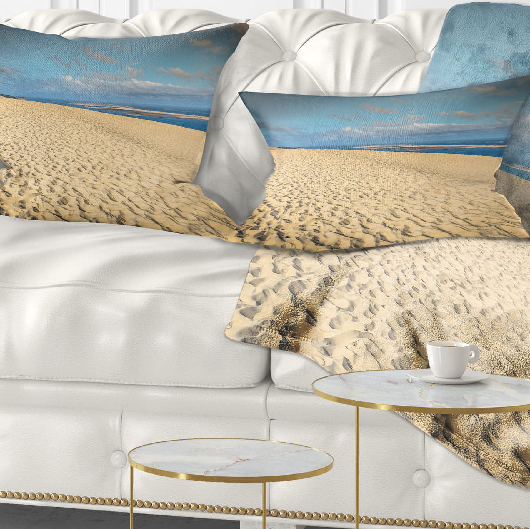 Designart Dune of Pyla - Landscape Photography Throw Pillow - 12x20