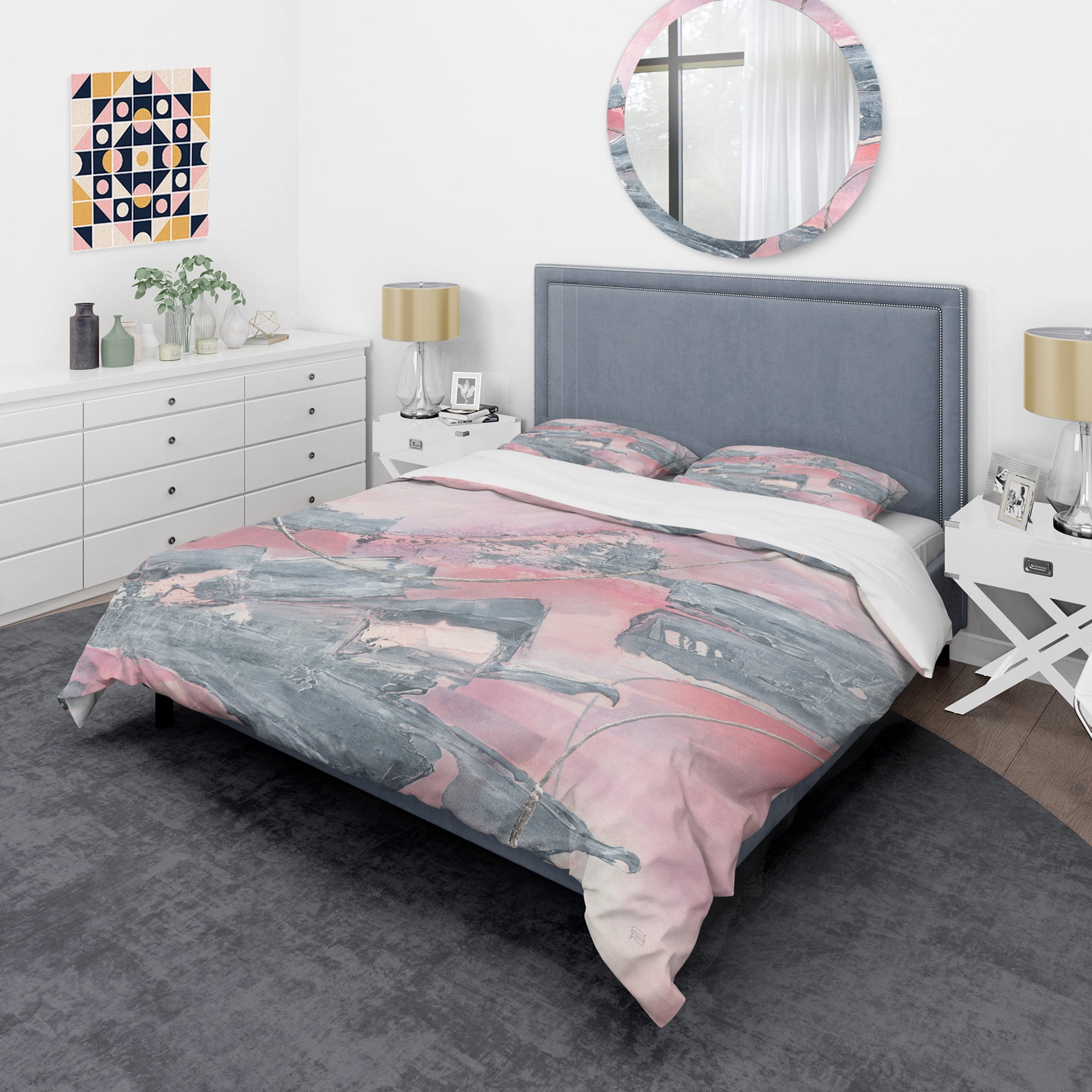 Designart 'Durty Shabby Pink Blush III' Shabby Duvet Cover Set