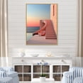 thumbnail image 1 of Designart "Dusk Beachside Building Calm" Coastal Floater Framed Canvas Art Print, 1 of 5