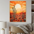 thumbnail image 1 of Designart "Dusk Cactus Silhouettes I" Cactus Floater Framed Canvas Wall Art, 1 of 5