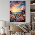 thumbnail image 1 of Designart "Dusk Clouds Fluid Ink View III" Clouds Canvas Wall Art, 1 of 7