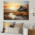 thumbnail image 1 of Designart "Dusk Scenery at the Barn I" Farmhouse Canvas Wall Art, 1 of 5