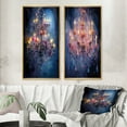 thumbnail image 1 of Designart "Dusk s Whirling Chandelier II" Chandelier Framed Wall Art Set Of 2 - Pink Fashion Framed Wall Art Set Of 2, 1 of 7