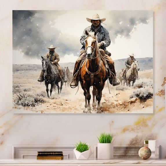 Designart "Dust and Grit in the Western Landscape I" Western Metal Art Print