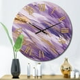 thumbnail image 1 of Designart "Dynamic Abstractions in Purple and Gold II" Abstract Oversized Wall Clock, 1 of 5