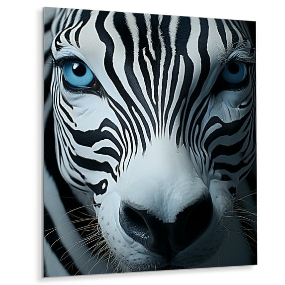 Designart "Dynamic Black and White Zebra Patterns II" Animals Zebra Metal Wall Art