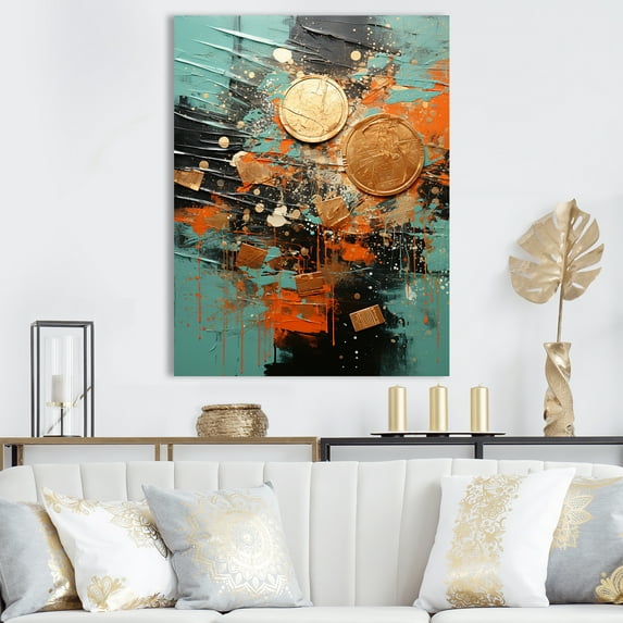 Designart "Dynamic Dollars In Pop Art" Pop Art Canvas Wall Art