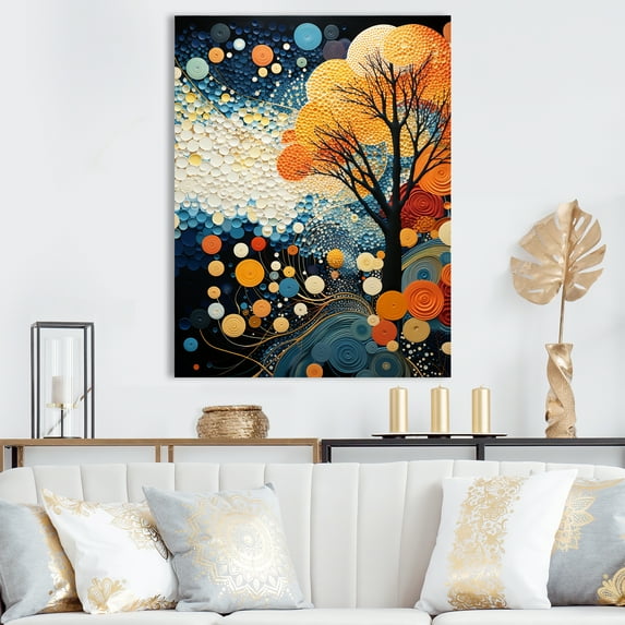 Designart "Dynamic Duality Colorful Mid Century Harmony V" Abstract Canvas Print