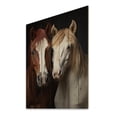 thumbnail image 1 of Designart "Dynamic Equine Duo White and Brown Horse II" Animals Print on Natural Pine Wood, 1 of 5