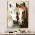 thumbnail image 1 of Designart "Dynamic Equine Duo White and Brown Horse V" Animals Floater Framed Canvas Print, 1 of 7