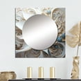thumbnail image 1 of Designart "Dynamic Lively Fact Flowers I" Abstract Botanicals Square Mirror Wall Decor Modern - Large White Square Bathroom Mirror - Square Printed Wall Mirror Art, 1 of 5