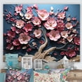 thumbnail image 1 of Designart "Dynamic Petal Dance White and Pink Tree I" Landscapes Wall Art - Country Pink Tree Bedroom Canvas Wall Art, 1 of 4