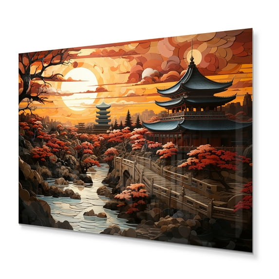 Designart "Dynastic Echoes China Art painting III" China Art Metal Wall Art Prints