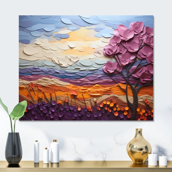 Designart "EFlowal Terrain I" Abstract Impressionism Metal Art Living Room