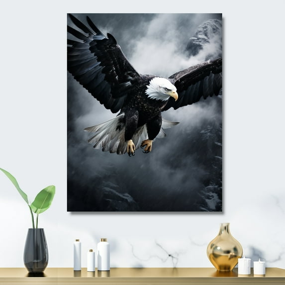 Designart "Ealge beautyful Soar Eagle" Animals Eagle Metal Wall Art Prints