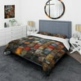 thumbnail image 1 of Designart "Earth Colors Tiles in Colorful Patterns I" Abstract Tile Bedding Covert Set - Abstract Colorful Modern Bed Set With 2 Shams, 1 of 5