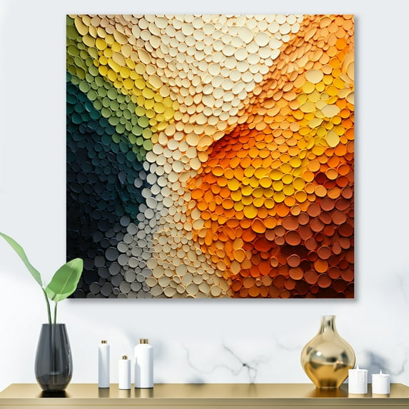 Designart "Earthy Euphony Hardedge Art wall decor V" Abstract Metal Art Print