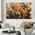 thumbnail image 1 of Designart "Earthy Foliage Balance V" Floral Wall Art Set Of 3 - Brown Floral Canvas Set For Living Room Decor, 1 of 7