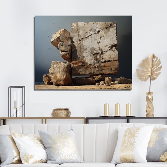 Designart "Earthy Geode Minimalist Appeal" Stone Geode Canvas Art Print