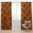 thumbnail image 1 of Designart 'Earthy Gold Brown Concentric Paint Rings' Mid-Century Modern Blackout Curtain Panel, 1 of 4